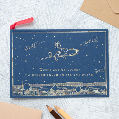 Kiki's Delivery Service Night Sky Greeting Card- Studio Ghibli