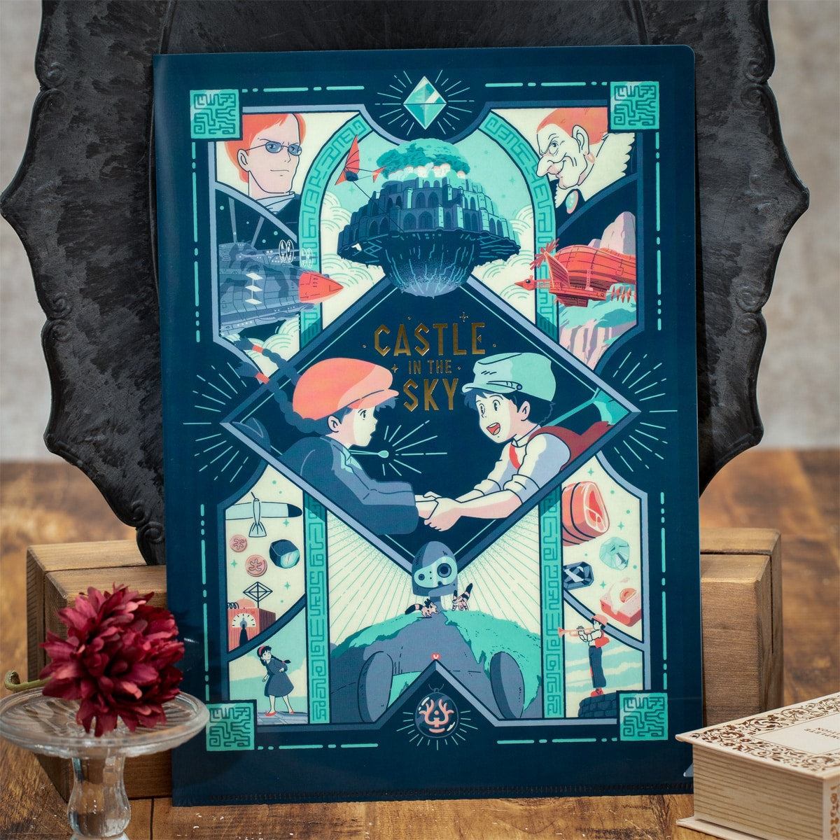 Studio Ghibli Castle in the Sky Clear File Retro Frame A4