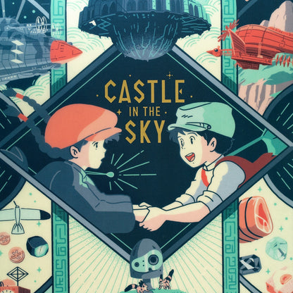 Studio Ghibli Castle in the Sky Clear File Retro Frame A4