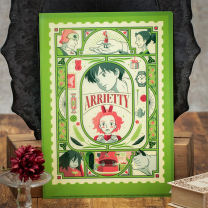 Movic The Borrower Arrietty Clear File Retro Frame A4