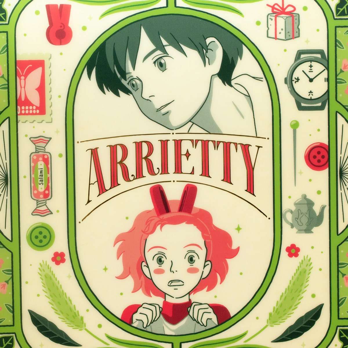 Movic The Borrower Arrietty Clear File Retro Frame A4