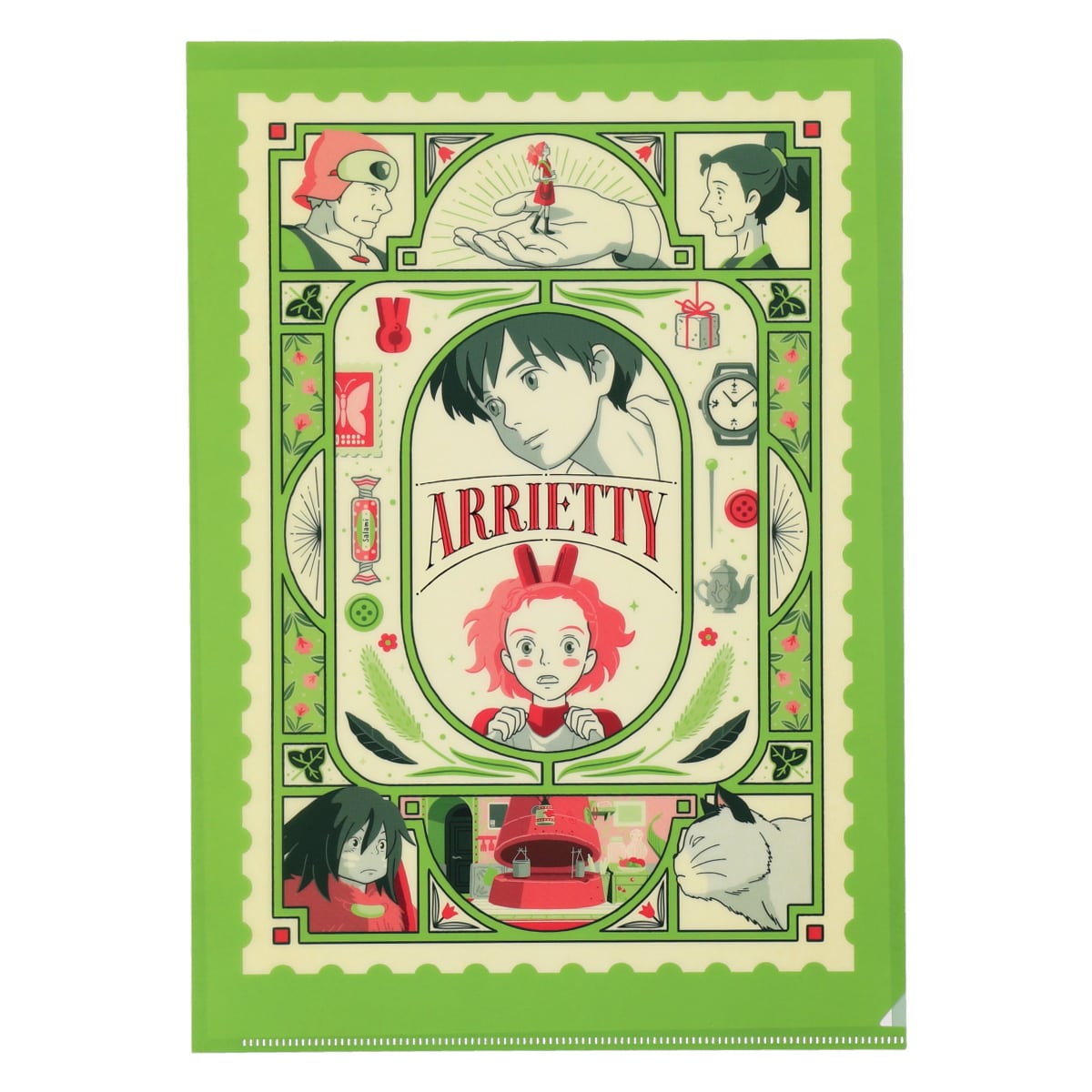 Movic The Borrower Arrietty Clear File Retro Frame A4