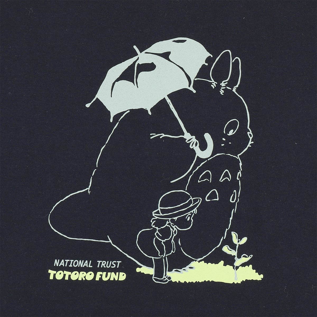 Totoro Fund Goods T-shirt (Umbrella) Navy -Ghibli Studio