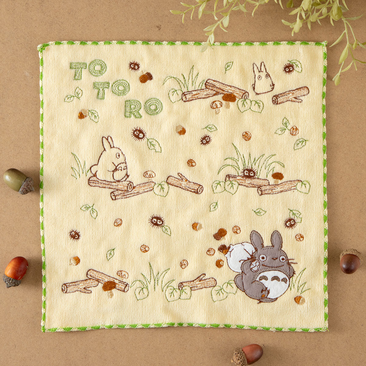 Studio Ghibli My Neighbor Totoro Path Mini Towel Embroidered 250x250mm