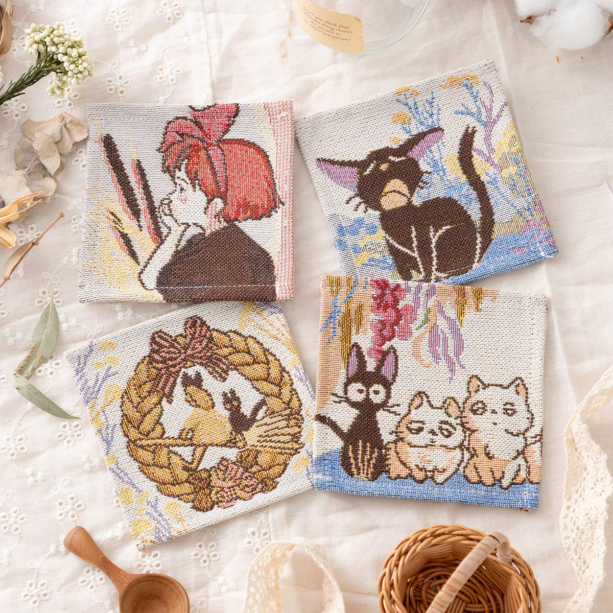 Studio Ghibli Kiki's Delivery Service Gobelin Coaster Set 4-Piece
