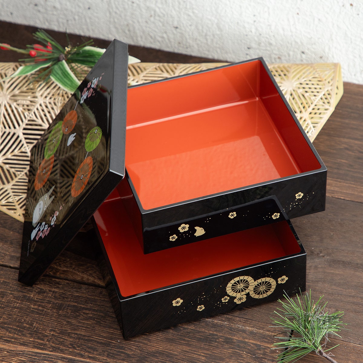 My Neighbor Totoro Japanese Umbrella Lacquer 2-Tier Lunch Box