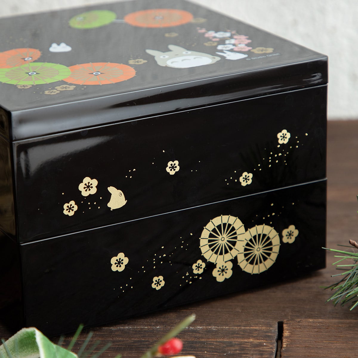 My Neighbor Totoro Japanese Umbrella Lacquer 2-Tier Lunch Box