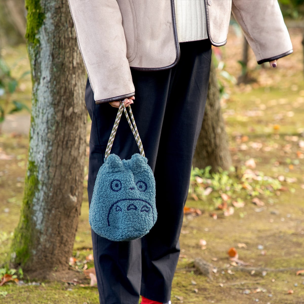 My Neighbor Totoro Medium Totoro Fluffy Drawstring Pouch