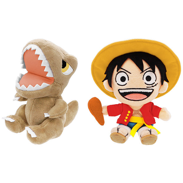 One Piece Jurassic World Luffy & T-Rex Small Plush Set
