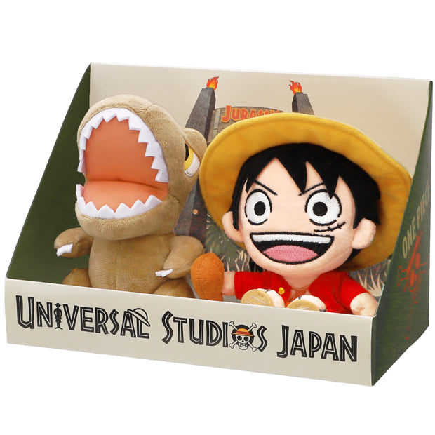 One Piece Jurassic World Luffy & T-Rex Small Plush Set