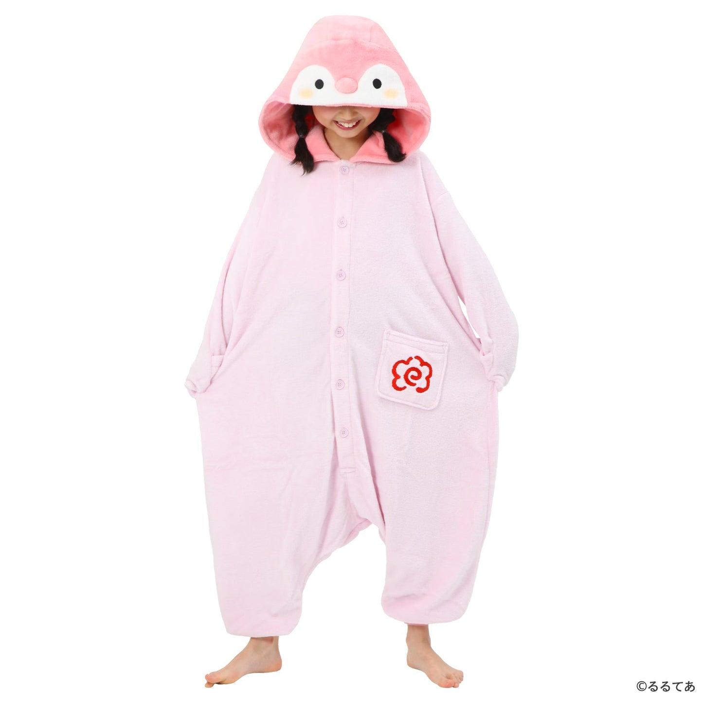 Sazac Koupen-chan Kids Kigurumi Costume Soft Coral Fleece