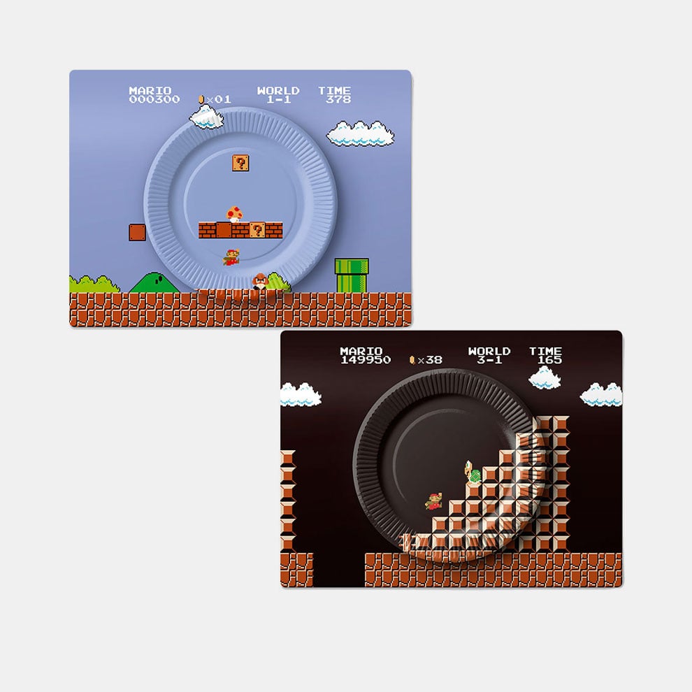 Super Mario 8-Bit Stage Paper Plate Set MNS_8_AMAAP