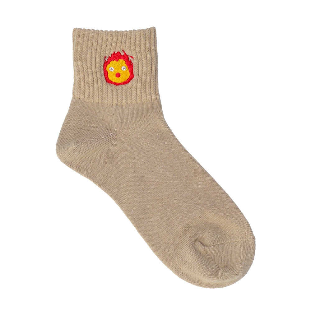 Howl's Moving Castle Rib Embroidery Short Socks 23-25cm
