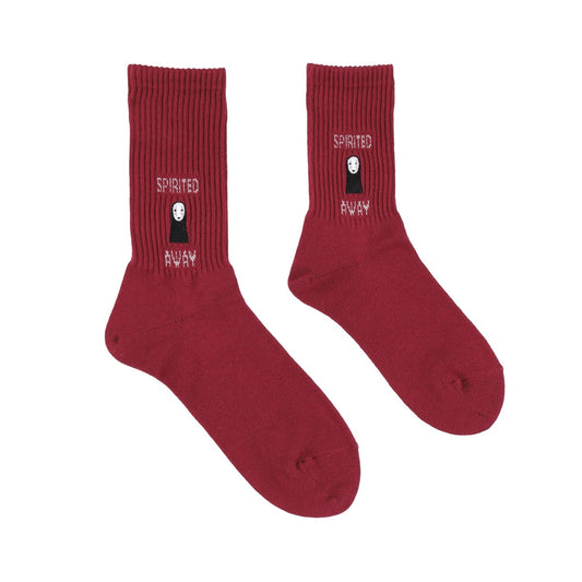 Spirited Away Logo Embroidered Socks (Red) - Studio Ghibli