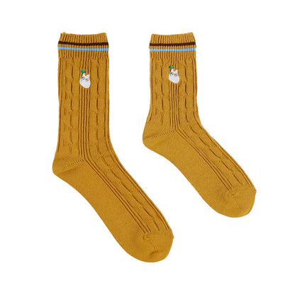 My Neighbor Totoro Cable Pattern Socks (Camel) - Studio Ghibli