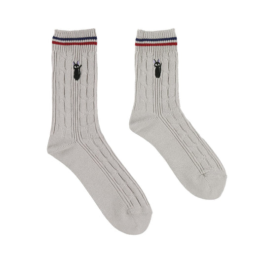 Kiki's Delivery Service Cable Pattern Socks (Light Gray) - Studio Ghibli