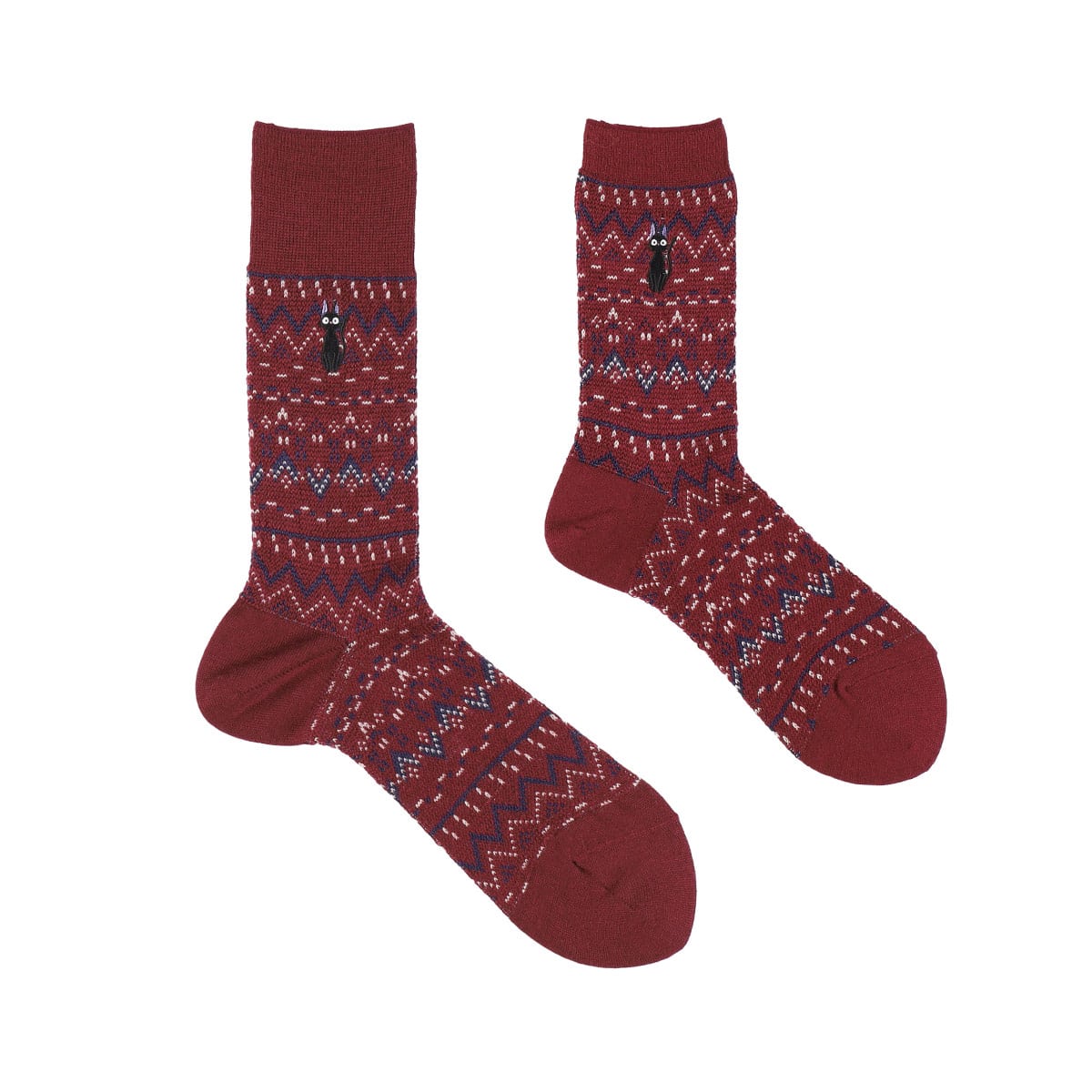 Kiki's Delivery Service knitted socks (wine red) - Studio Ghibli