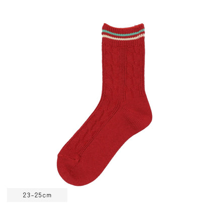 Whisper of the Heart Cable Knit Socks Brick