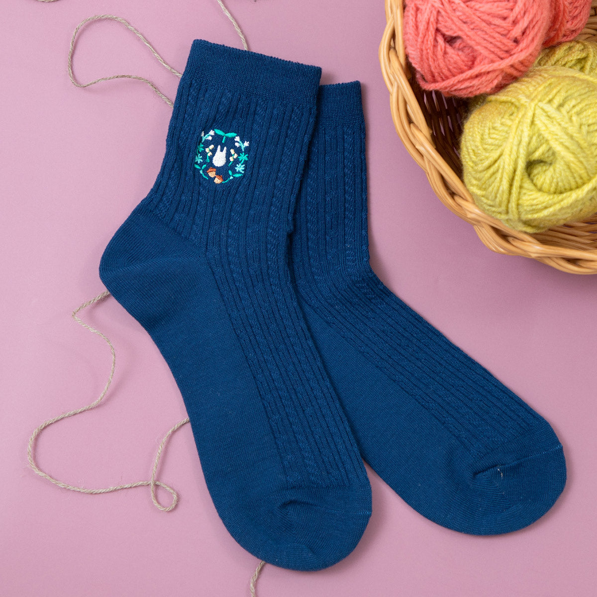 My Neighbor Totoro Icon Embroidery Socks 23-25cm