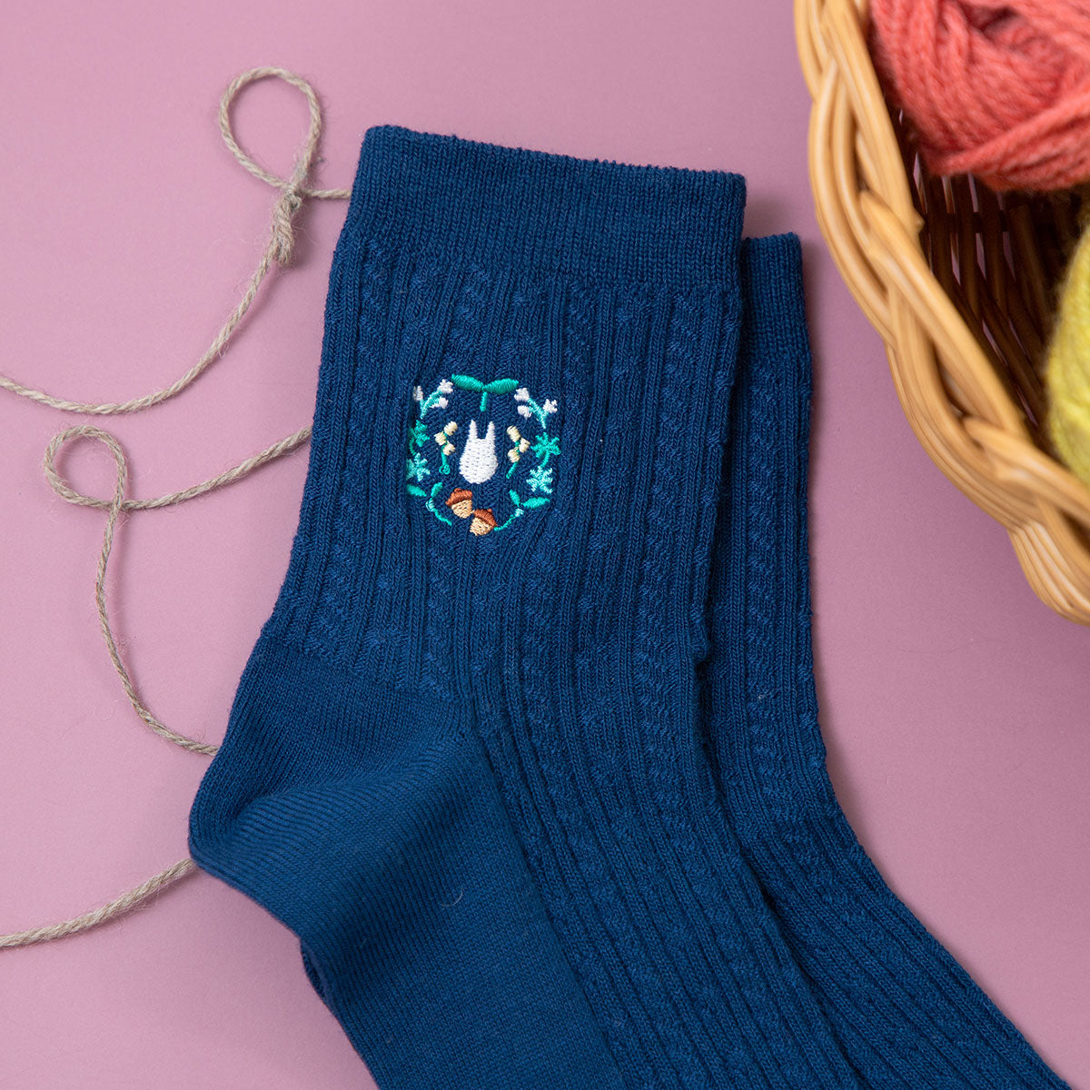 My Neighbor Totoro Icon Embroidery Socks 23-25cm
