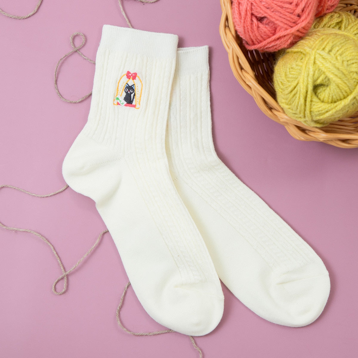Kiki's Delivery Service Icon Embroidery Socks 23-25cm