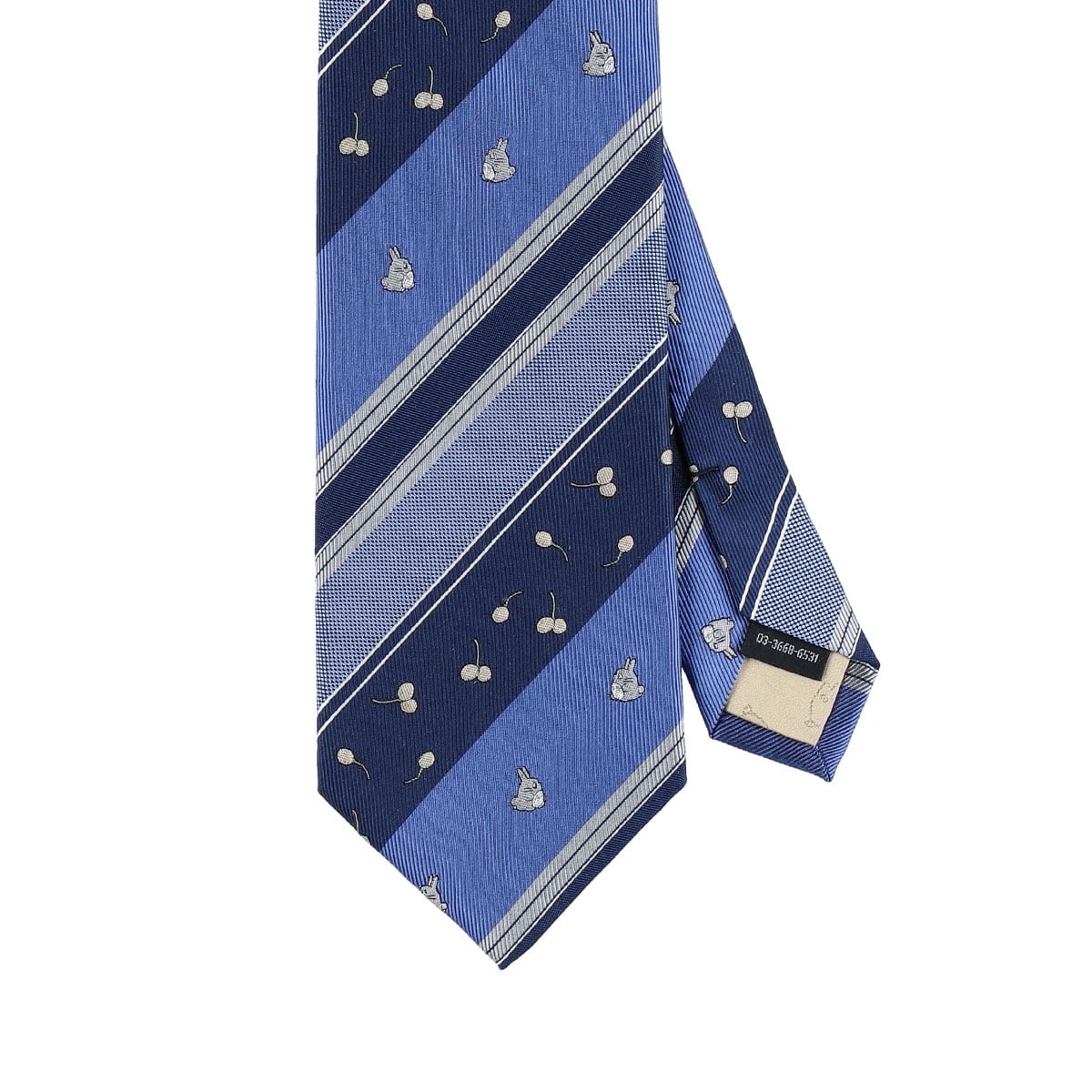 My Neighbor Totoro 26SS Nut Stripe Silk Necktie Navy