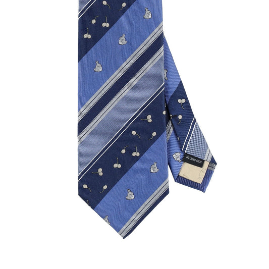 My Neighbor Totoro 26SS Nut Stripe Silk Necktie Navy