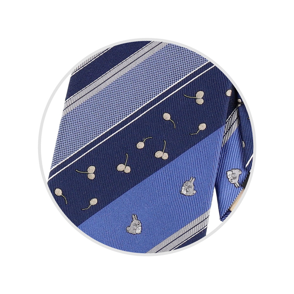 My Neighbor Totoro 26SS Nut Stripe Silk Necktie Navy