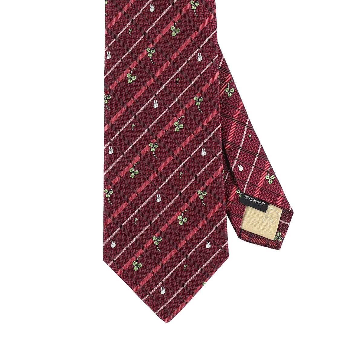 My Neighbor Totoro Tie 26SS Clover Check Wine