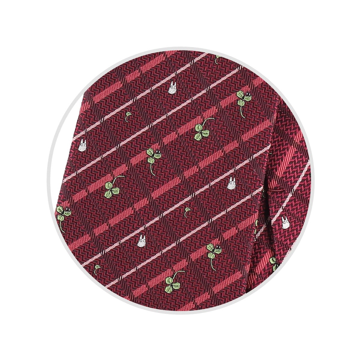 My Neighbor Totoro Tie 26SS Clover Check Wine