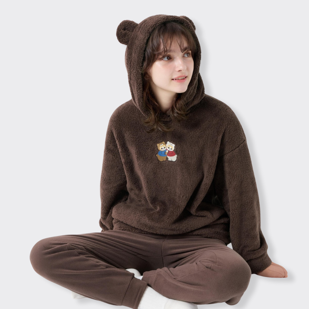 Mofusand Pajama Fleece Set (Brown)