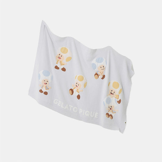 Super Mario Gelato Pique Toad & Yoshi Blanket BLU NSJ_8_BHAMH