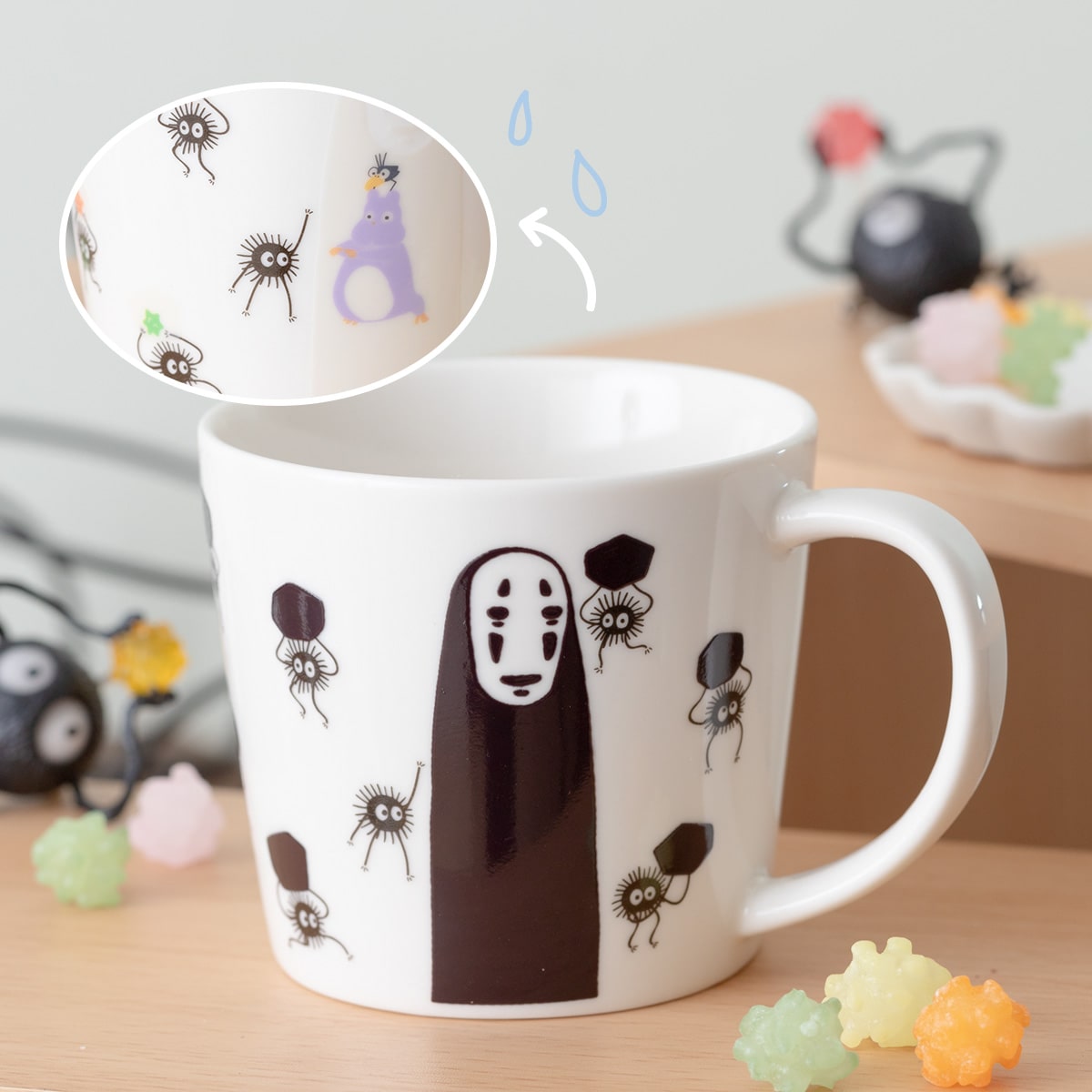 Donguri Republic Spirited Away No-Face and Soot Sprites Magic Mug 4990593302253