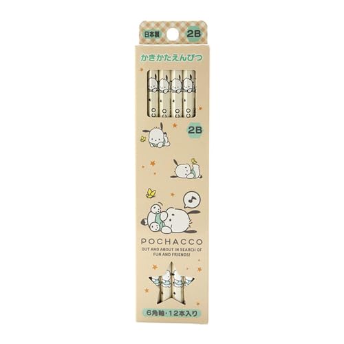 Sanrio 566161 2B Hexagonal Graphite Pencil Pack 12-Piece Set