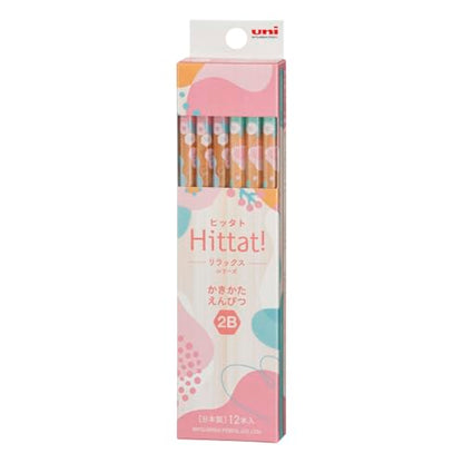 Mitsubishi Pencil Hittat! 2B Graphite Pencils 12-Pack Relaxed Pink