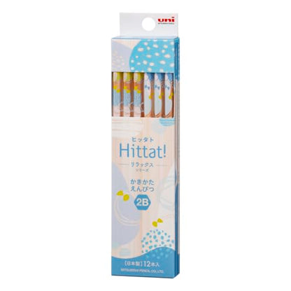 Mitsubishi Pencil Hittat! 2B Graphite Pencils 12-Pack Relaxed Pink