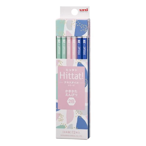 Mitsubishi Pencil Hittat! 2B Graphite Pencils 12-Pack Relaxed Pink