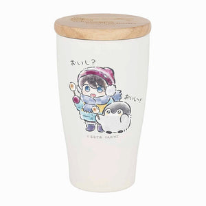 Yuru Camp x Koupen chan Stainless Mug with Wooden Lid