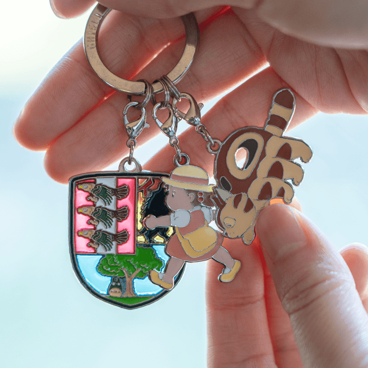 Ghibli Museum Original Emblem Totoro Keychain Mei and the Cat Bus -Ghibli Museum Limited