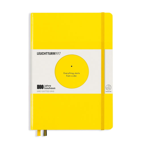 Leuchtturm1917 Bauhaus A5 Dotted Hardcover Notebook 8.3x5.7in Lemon