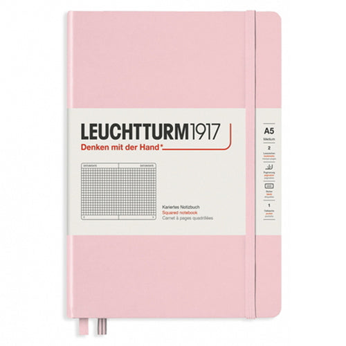 Leuchtturm1917 Medium A5 Hardcover Notebook Squared Grid Powder