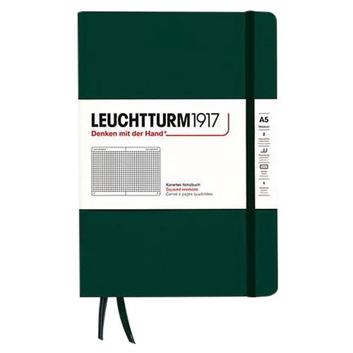 Leuchtturm1917 Medium A5 Notebook Grid Forest Green