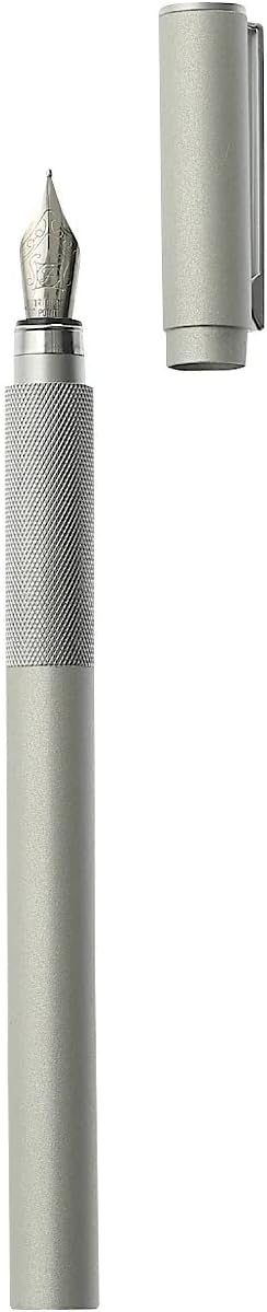 MUJI Aluminum Round Fountain Pen Black Fine Nib 5.4 Inch