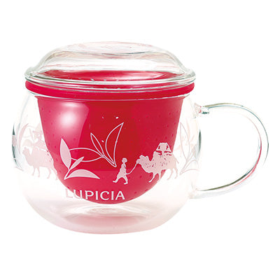 Lupicia Original Designed Glass Tea Mug 330ml - Red