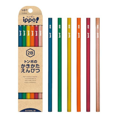 Tombow Ippo 2B Hexagonal Wooden Pencils Pastel 12-Pack Set