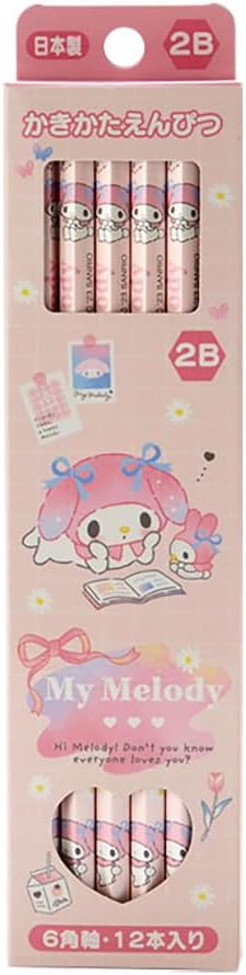 Sanrio 566161 2B Hexagonal Graphite Pencil Pack 12-Piece Set