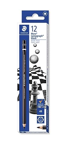 Staedtler Mars Lumograph Black Drawing Pencil Set 6-Piece Assorted
