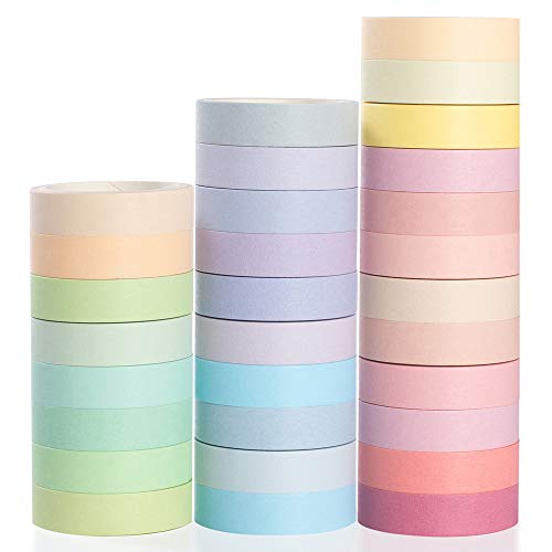 Yubbaex Mini Washi Tape Set 0.4in Wide Decorative Masking Rolls