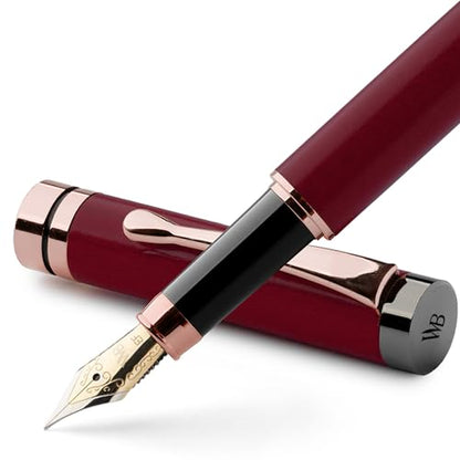 Wordsworth & Black Crest Wooden Fountain Pen 18K Gold-Plated Nib