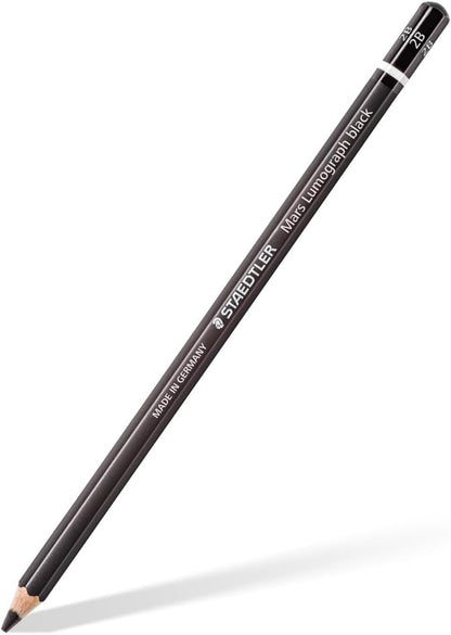Staedtler Mars Lumograph Black Drawing Pencil Set 6-Piece Assorted